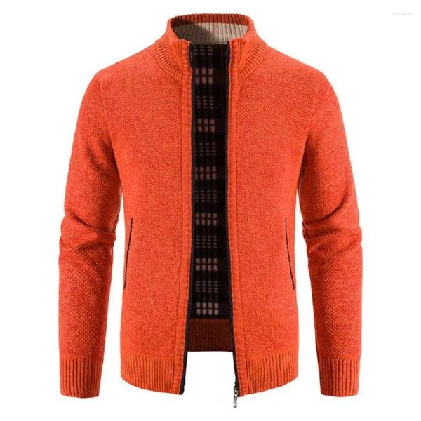 Maglioni da uomo Cappotto maglione da uomo Cardigan lavorato a maglia con zip intera con tasche Manica lunga tinta unita per abiti da allenamento casual