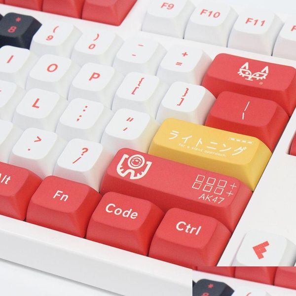 Teclados 137 teclas / conjunto xda perfil bloodsport vermelho keycaps para teclado de jogo mecânico mx interruptores diy personalizado inglês pbt key cap dr dh0ei