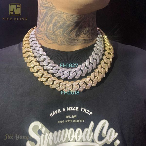 Ювелирные изделия из 18-каратного золота, массивная цепочка, ожерелье, большой размер, 20 мм, хип-хоп, рок, Iced Out, 5a + Cz, кубинское звено, ожерелье для модных мужчин