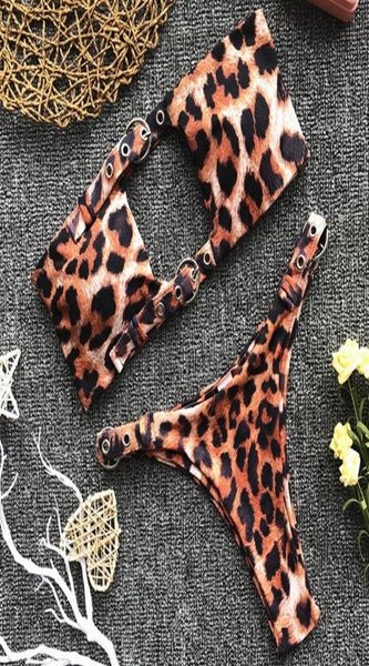 Сексуальное леопардовое бикини 2019, бразильский купальник, женский купальник с пряжкой, женский купальник из двух частей, комплект бикини с пуш-ап, купальный костюм 264W4156354