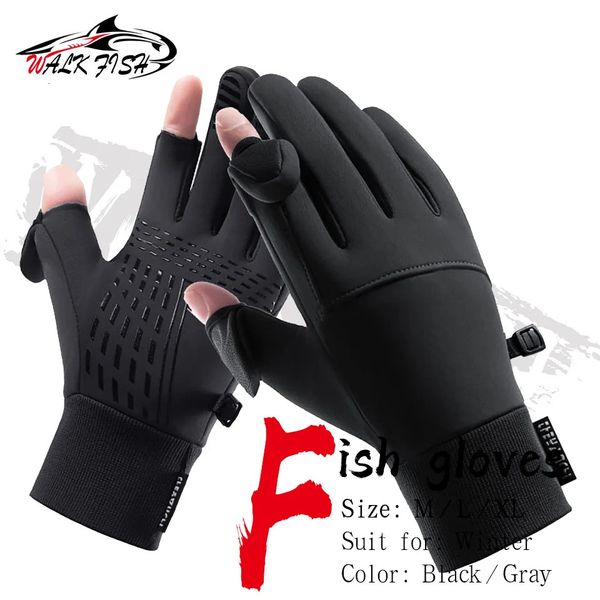 Fünf-Finger-Handschuhe WALK FISH Winter-Angelhandschuhe, wasserdichte Winterhandschuhe, winddicht, Pograph Männer und Frauen, warmer Schutz, Angelhandschuhe 231207