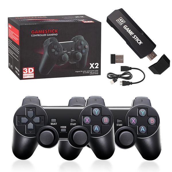 GD10 Console per videogiochi TV retrò Dual controller wireless 2.4G Gaming Stick Lettore di giochi retrò con 40 emulatori 128G 40000+ giochi 64GB 30000+ giochi per PSP/PS1/N64/DC