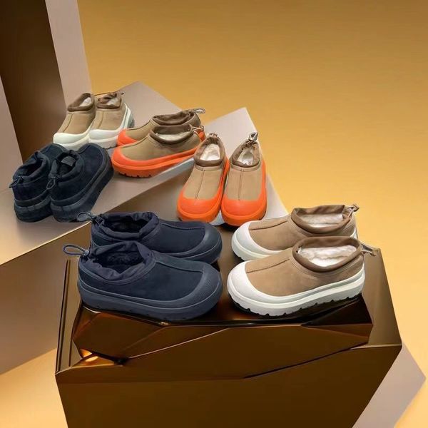Тасманские тапочки, супер мини-сапоги для мужчин и женщин, водонепроницаемая непромокаемая обувь Tazz, классические каштаново-оранжевые зимние тапочки из овчины, теплые шерстяные сапоги, размеры 35–42