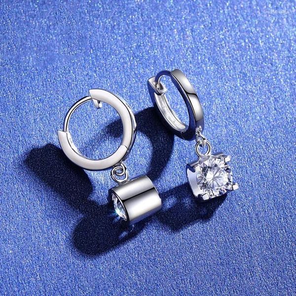 Creolen DRring 2CT zertifizierter Moissanit für Damen, klassischer Vier-Klauen-Luxus-Labordiamant-Ohrring, S925-Sterlingsilber
