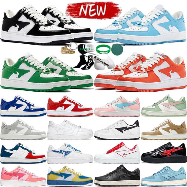 Scarpe firmate per uomo Donna Sneakers Basso Nero Bianco Sax Royal Blu Arancione Rosso Verde Rosa Beige Pelle scamosciata Grigio chiaro Shark Face Uomo Donna Outdoor Nuove scarpe da ginnastica di moda