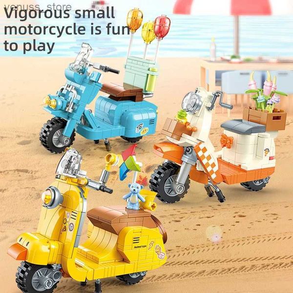 Blöcke Stadt Nehmen Sie Auto Pedal Motorrad Motorrad Modell Baustein DIY Lokomotive Ziegel Geschenke Für Mädchen Kinder Spielzeug Jungen R231208