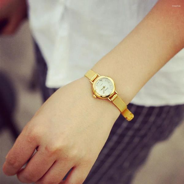 Relógios de pulso mulheres luxo negócios relógios quartzo analógico pulso pequeno dial delicado relógio simples compacto para 2023