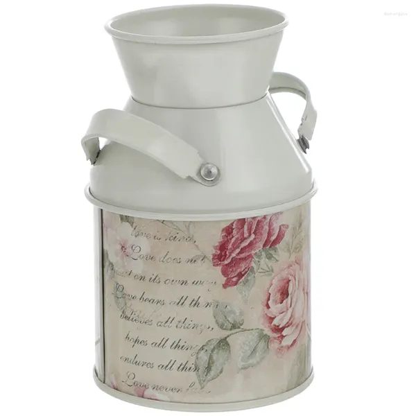 Vasen Vase groß für Blumen Vintage Eisen Eimer Container Metall Pflanzer Home Retro Topf