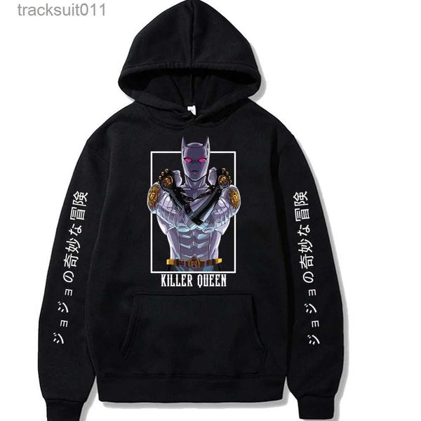 Homens camisetas Jojo Bizarre Adventure Killer Anime Hoodie Pullovers Tops Meruem Moda Unissex Long Sles Inverno L231208