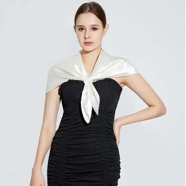 Lenços 1 pc 90x90cm moda feminina requintado lenço de cor sólida feminino roupas decoração all-match temperamento quadrado