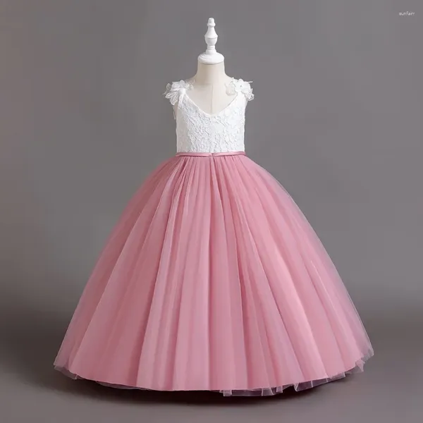 Mädchen Kleider Geburtstag Party Mädchen Langes Kleid Hochzeit Sommer Ärmellose Prinzessin Für Hosenträger Klavier Leistung