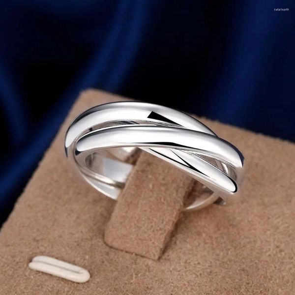 Cluster-Ringe aus 925er-Sterlingsilber mit drei runden edlen Schmuckstücken für Damen im Großhandel mit Chshine-Schmuckstücken