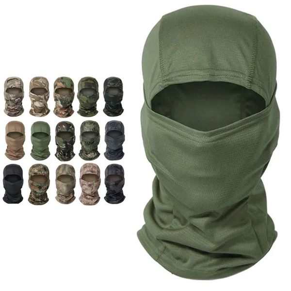 Bisiklet kapakları maskeler multicam taktik balaclava askeri tam yüz maske kalkan kapağı bisiklet ordusu airsoft avlanma şapkası kamuflaj balaclava scarf 231207