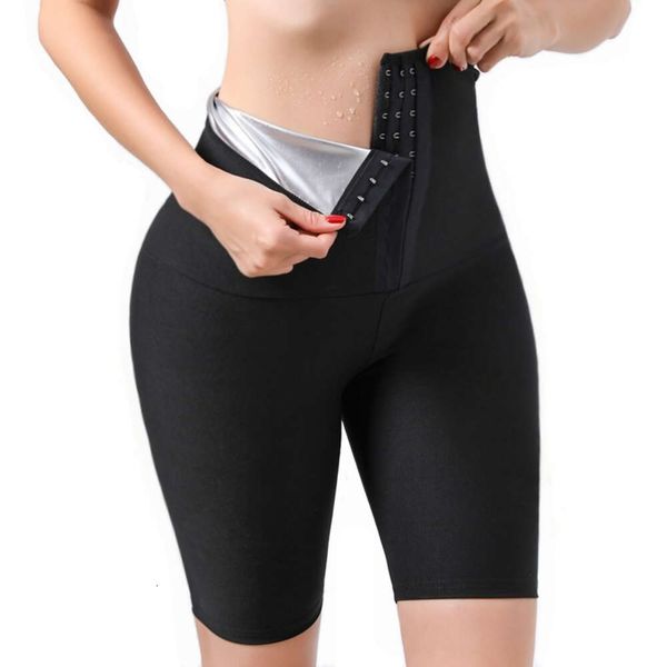 Sauna Body Shaper Schlankheitshose Hot Thermo Anzug Schweiß Shapewear Kompressionsshorts Taillentrainer Bauchkontrolle Workout Leggings