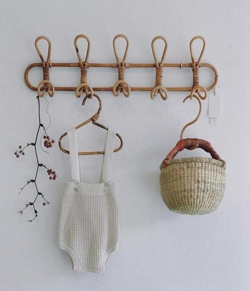 Kleiderbügel Racks Große Rattan Wandhaken Kleidung Hut Hängen Haken Häkeln Tuch Halter Organizer Kleiderbügel Dekor für Home Decor4617946