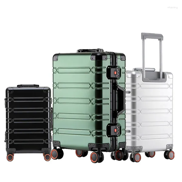 Koffer Ankunft Unisex Aluminiumlegierung 20'24'29 Zoll Reisegepäck Trolley Paket Tasche Weiblich Big Mute Große Koffer Räder Koffer