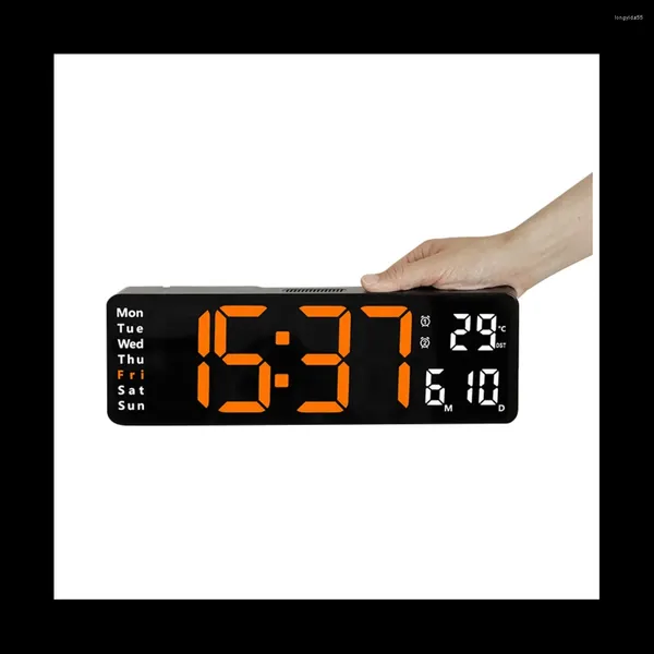 Relógios Acessórios 13 polegadas LED LED LED Digital Relógio remoto Tabela de alarme Data da semana Timer automático Dimmer Clock-B