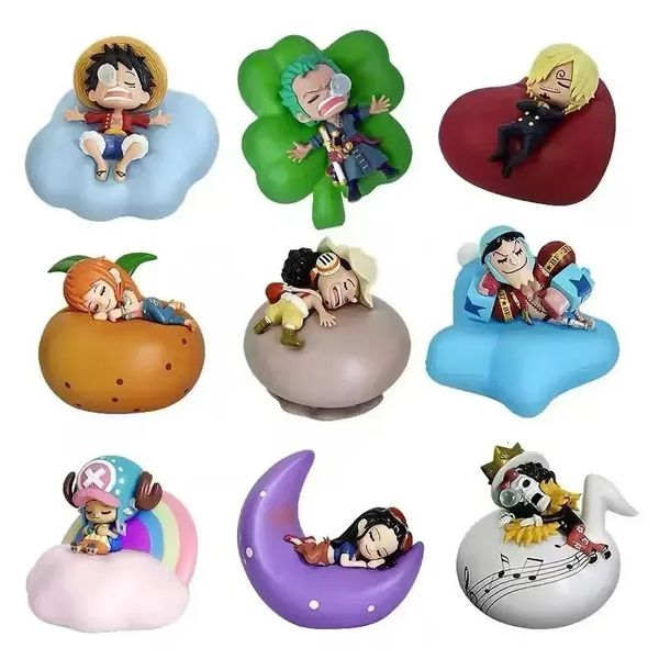 Caixa cega Led Night Light Caixa cega Anime Luffy Zoro Nami Sanji Chopper Figura Sweet Dream Series Modelo Ornamento Presentes de Natal 231207