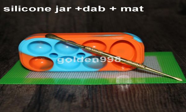 caixas recipiente de concentrado de óleo de silicone para não pegajoso mini bho extrato pad silicone dab cera recipientes de borracha liso jar8131016