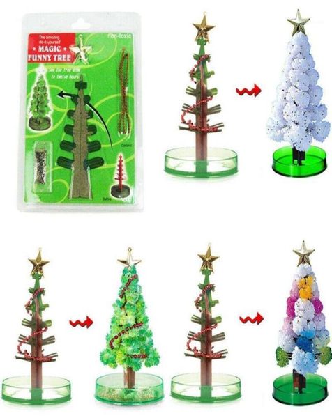 Ghirlande di fiori decorativi Magic Growing Christmas Tree Decorazione di carta di cristallo Giocattolo Modish18611024