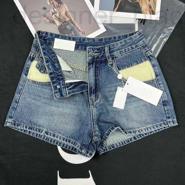 Jeans masculinos designer jeans 2023c verão nova marca de moda europeia, pequeno e popular lavado com água cintura alta a linha versátil shorts jeans finos para mulheres 5fbs