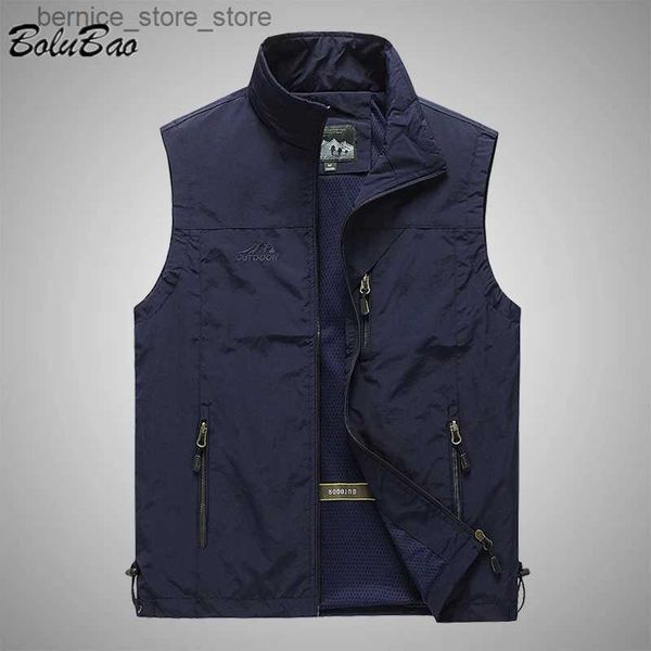 Gilet da uomo BOLUBAO Primavera Nuovi Uomini Gilet Outdoor Tempo libero Gilet di colore solido Giovane di mezza età Fotografia Pesca Gilet casual Giacca maschile Q231208