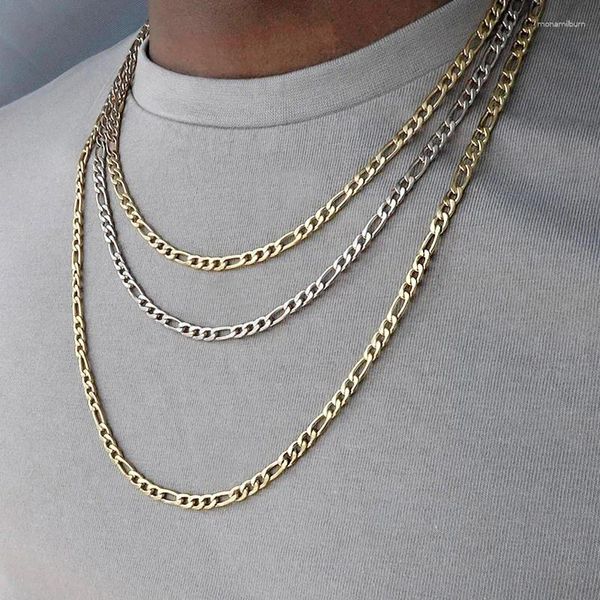 Ketten Einfache Rapper Hip Hop Figaro Kette Halsketten Für Männer Frauen Trendy 3MM Edelstahl Choker Halskette Schmuck C025