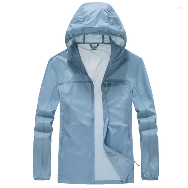 Giacche da uomo Anti UVA UPF 40 Outdoor Petite ripiegabile Giacca a vento sottile Cappotto in pelle con cappuccio Giacca estiva da donna per uomo