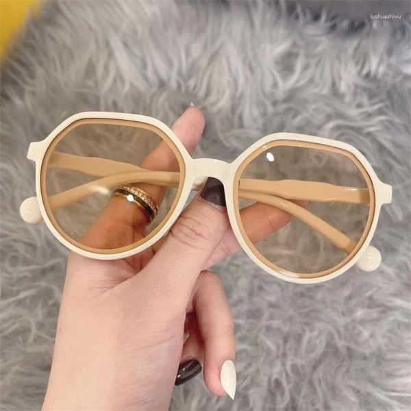 Óculos de sol grande quadro forma circular marca feminina designer moda óculos de sol feminino viagem ao ar livre uv400