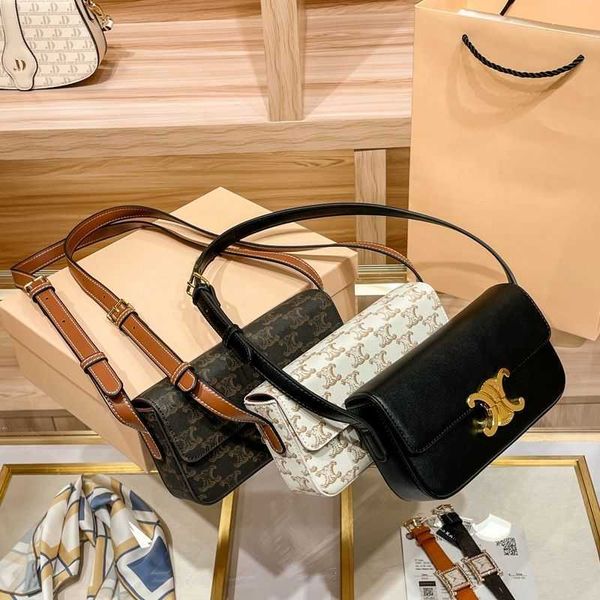 Legal Copy Deisgner Celinss Bags Online-Shop Hong Kong IT Womens Bag 2023 New Triumphal Arch Underarm Genuine Leather Shoulder Strap Single Crossbody Fashion Versa