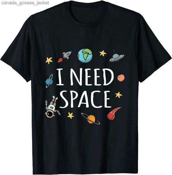 Мужские футболки I Need Space Shirt Забавная футболка с изображением астрономии и науки Футболки с принтом для мужчин Новое поступление хлопковые футболки Дизайн L231208