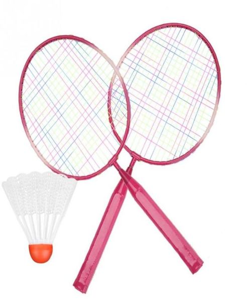 Crianças crianças raquete de badminton peteca conjunto liga raquete de badminton prática treinamento raquete leve com bolas2605283