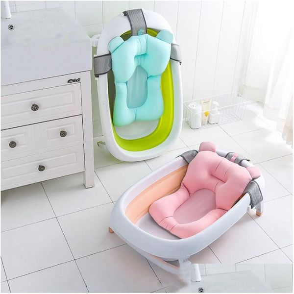 Banheiras Banheiras Assentos Portátil Bebê Banheira Tapete Recém-nascido Anti-Skid Chuveiro Almofada Cama Infantil Soft Assento Almofada Altura Ajustável Play Water Su Dhlti