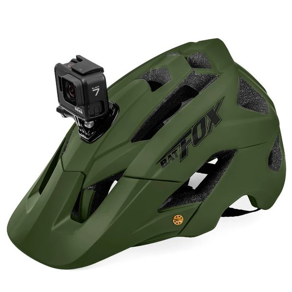 Велосипедные шлемы BATFOX Сверхлегкий велосипедный шлем MTB Шлем для шоссейного велосипеда Фара Кронштейн для камеры Велосипедный шлем Спортивная безопасная шляпа для мужчин и женщин 231207