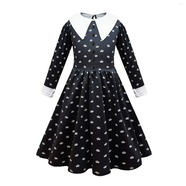 Vestidos de menina Halloween Role Play Midi Maxi Confortável Manga Longa Presente Casual Solto Traje Cosplay Uma Linha Para Meninas Vestido Extravagante de Cintura Alta