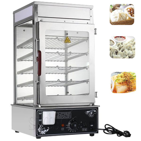 Vaporizador elétrico para pão, base de mesa de aço inoxidável comercial, máquina a vapor para pão, aquecedor de alimentos, armário, aparelhos de cozinha