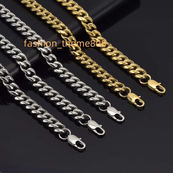 12 mm Miami Trendy Hip Hop Made in China Edelstahl Goldkette Halskette kubanische Gliederkette in großen Mengen für Herrenschmuck