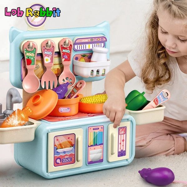 Küchen Spielen Lebensmittel Kinder Pretend Küche Spielzeug Set mit Licht Spray Wasser Simulation Miniatur Artikel Spiel Interaktion mädchen Spielzeug 231207