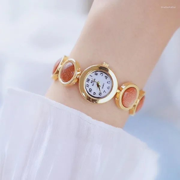 Наручные часы Женские часы 2023 Хрустальные наручные часы Уникальный браслет Золотые женские часы Montre Femme