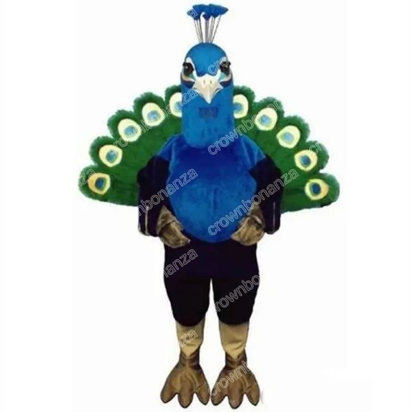 Costumi della mascotte del pavone di taglia adulta Vestito da personaggio dei cartoni animati di Halloween Vestito da festival di festa all'aperto di Natale Abiti pubblicitari promozionali