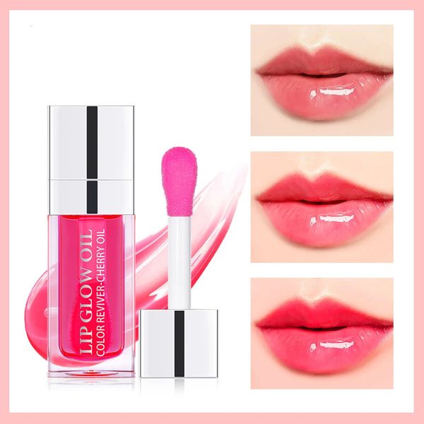 Dispositivos de cuidado facial Crystal Jelly Aceite hidratante para labios Plumping Lip Gloss Maquillaje Sexy Plump Lip Glow Oil Tinted Lip Plumper 6ml 1 pieza 231202