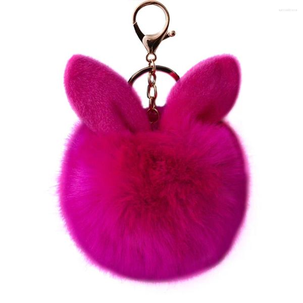 Porte-clés sac à main charme porte-clés pendentif femmes chaînes Puffer Ball filles Pom anneau