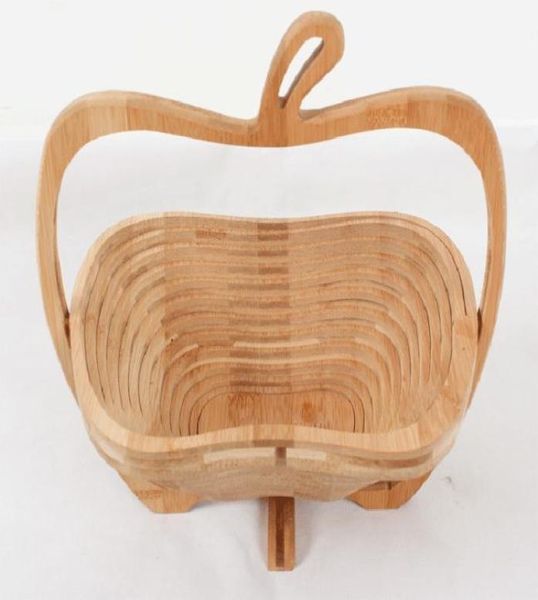 Popolare cestino di verdure in legno con manico cestini di frutta a forma di mela pieghevole ecologico Skep Fashion alta qualità 16ad B6427216