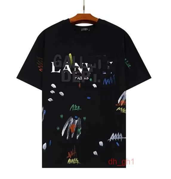 Мужские футболки Lanvin, рубашка высокого качества, новинка 2023 года, красивая одежда, летняя мода, толстовка Lanvin с капюшоном в крапинку, с буквенным принтом и повседневная одежда с коротким рукавом Lanvins R8MY