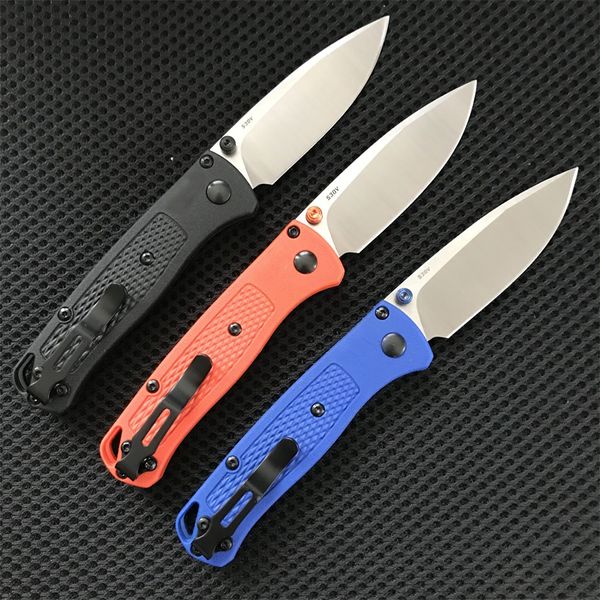 Coltello pieghevole 533 Bugout Mini manico in fibra di nylon Coltelli tascabili Strumento EDC portatile per difesa di sicurezza per la pesca all'aperto