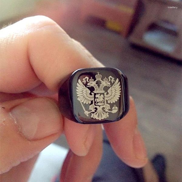 Кольца кластера MANGOSKY Россия Кольцо-печатка Титановый браслет из нержавеющей стали Байкерский мужской для мужчин