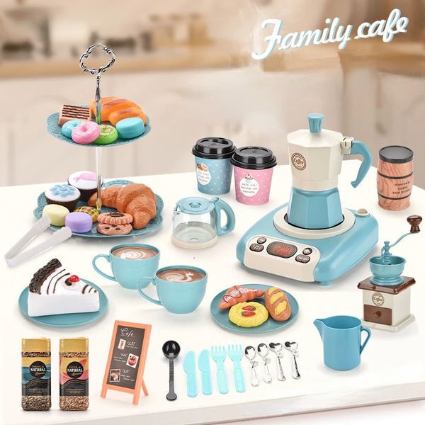 Accessori per la casa delle bambole 52 pezzi Giochi di finzione Giocattoli per bambini Set da cucina per caffè Fornello a induzione spray Tè pomeridiano per regali per ragazze 231207