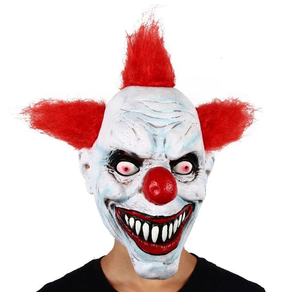 Party Masken Halloween Rote Haare Nase Clown Maske Latex Helm Kopfbedeckung Lustige Maskerade Kostüm Zirkus Show Requisiten Cosplay 231207