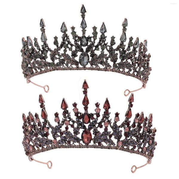 Fermagli per capelli Tiara barocca Corone con strass per ballo di fine anno