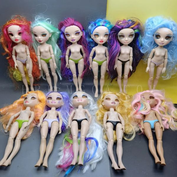 Acessórios de boneca Original Rainbow Middle School 29cm Moda Big Sister No Eyeball Doll Girl DIY Play House Gift Toy 231208